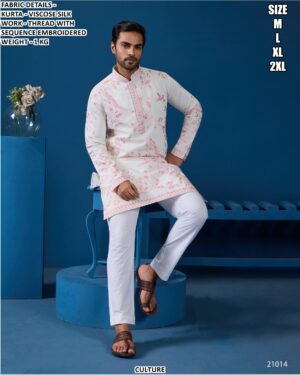 Designer Viscose Silk Kurta For Festive And Party Wear