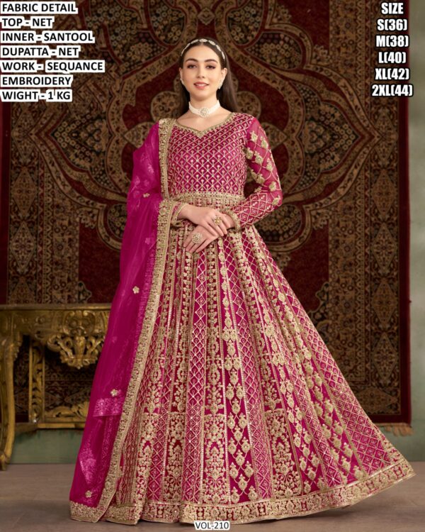 Premium Net Anarkali Gown With Sequence Embroidery Dupatta