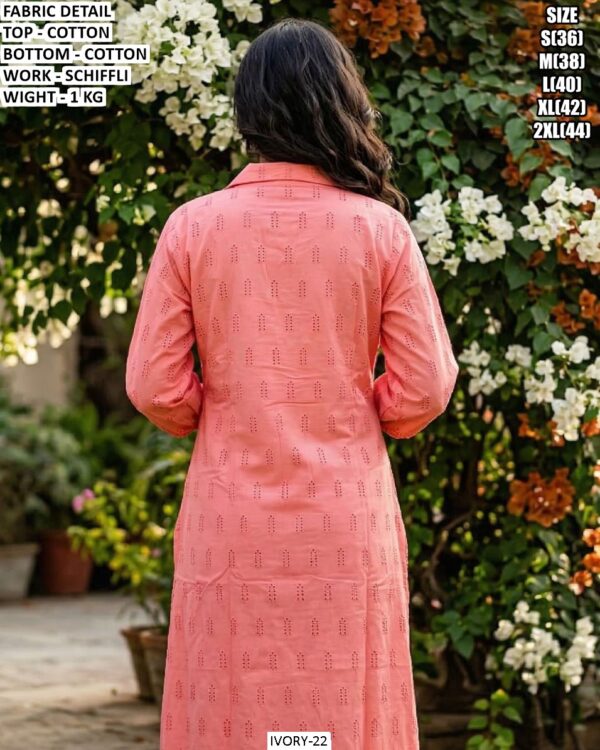 Elegant Women Cotton Outfit With Stylish Schiffli Design