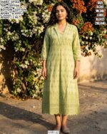 Elegant Women Cotton Outfit With Stylish Schiffli Design