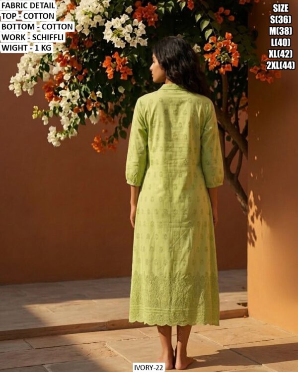 Elegant Women Cotton Outfit With Stylish Schiffli Design