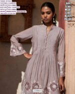 Premium Mul Chanderi Suit Set With Embroidery And Handwork