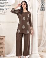 Elegant Printed Chinon Outfit For Daily And Casual Wear