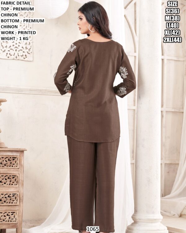 Elegant Printed Chinon Outfit For Daily And Casual Wear