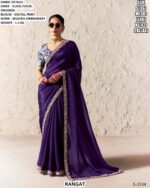 Beautiful Glass Tissue Organza Saree With Sequins Embroidery Work