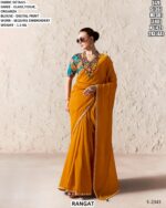 Beautiful Glass Tissue Organza Saree With Sequins Embroidery Work