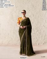 Beautiful Glass Tissue Organza Saree With Sequins Embroidery Work