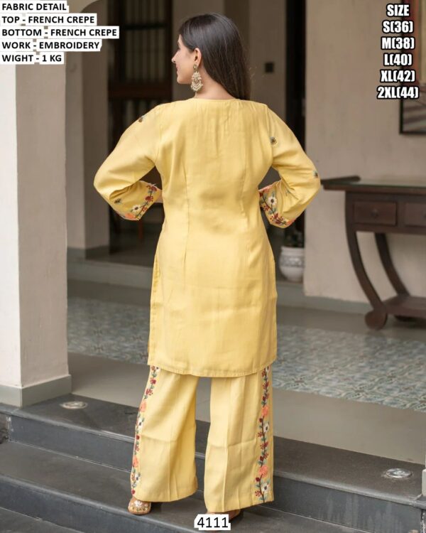 Stylish French Crepe Suit Set With Elegant Embroidery Work