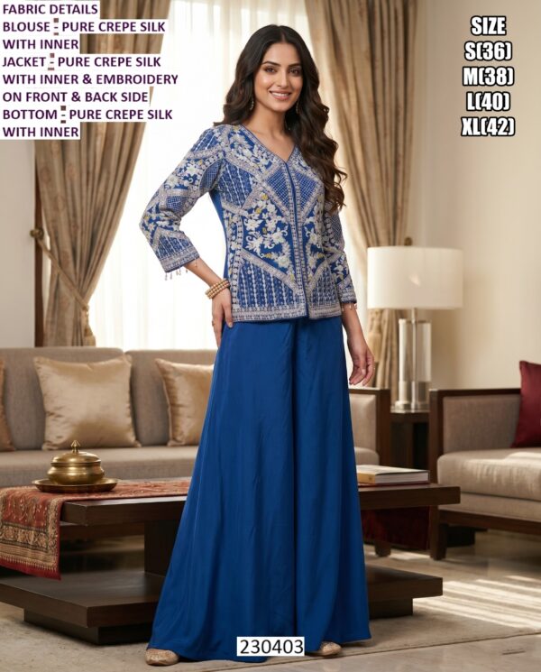 Designer Party Wear Kurti Palazzo Set Collection