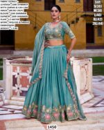 Zari Shimmer Lehenga Set With Sequins And Thread Embroidery Work For Women