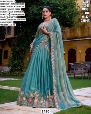 Zari Shimmer Lehenga Set With Sequins And Thread Embroidery Work For Women