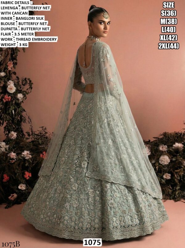 Stylish Butterfly Net Lehenga Set With Thread Embroidery Work