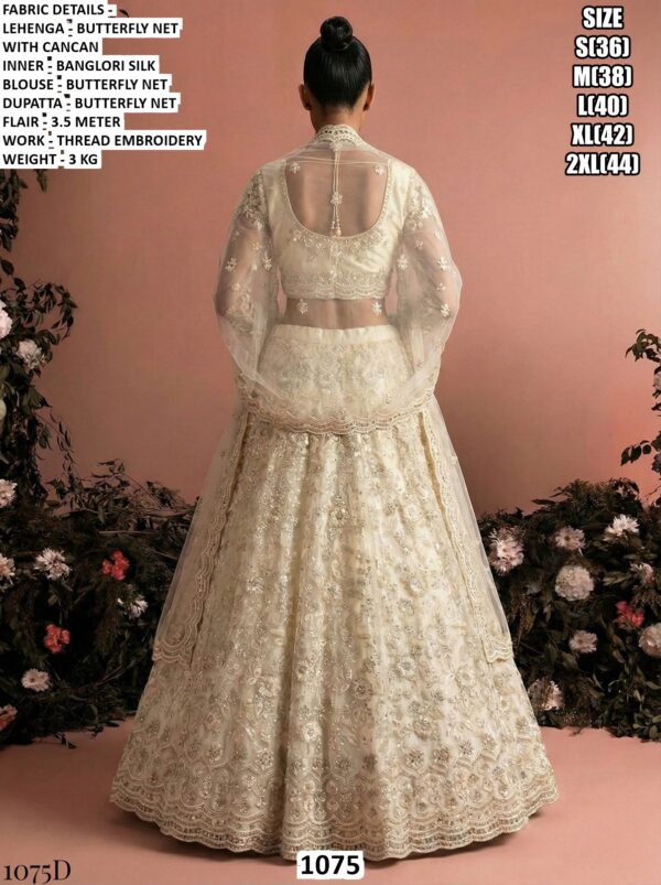 Stylish Butterfly Net Lehenga Set With Thread Embroidery Work