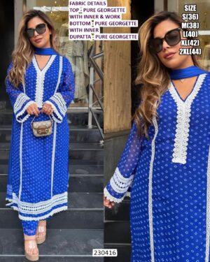 Premium Pure Georgette Designer Suit Set For Women