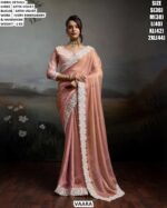 Graceful Satin Velvet Saree For Festive And Wedding Wear