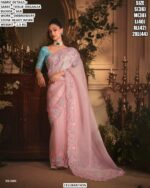 Designer Tissue Organza Saree With Silk Blouse
