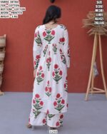 Designer Cotton Kurti Pant Set With Printed Work