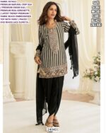 Elegant Farsi Palazzo Set With Beads Lace Dupatta