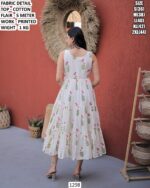 Cotton Printed Flared Midi Dress For Women Casual Wear