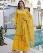 Designer Women Suit Set With Faux Georgette Dupatta