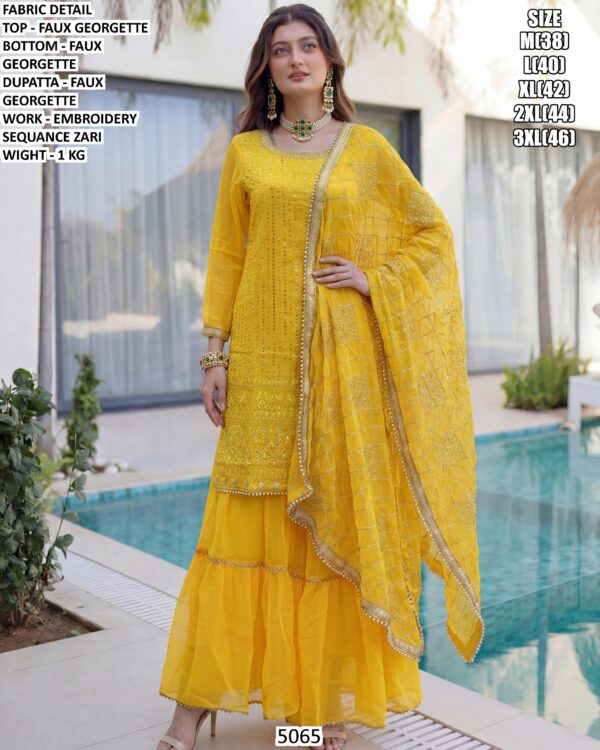 Designer Women Suit Set With Faux Georgette Dupatta