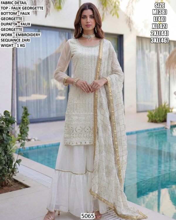 Designer Women Suit Set With Faux Georgette Dupatta