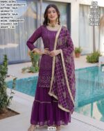 Designer Women Suit Set With Faux Georgette Dupatta