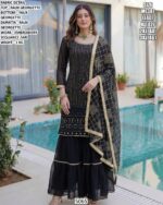 Designer Women Suit Set With Faux Georgette Dupatta