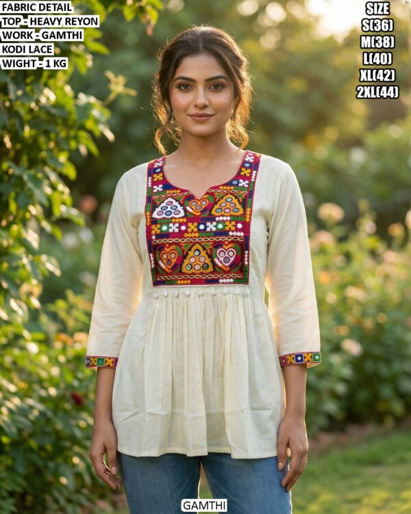 Trendy Heavy Reyon Top With Beautiful Lace Work