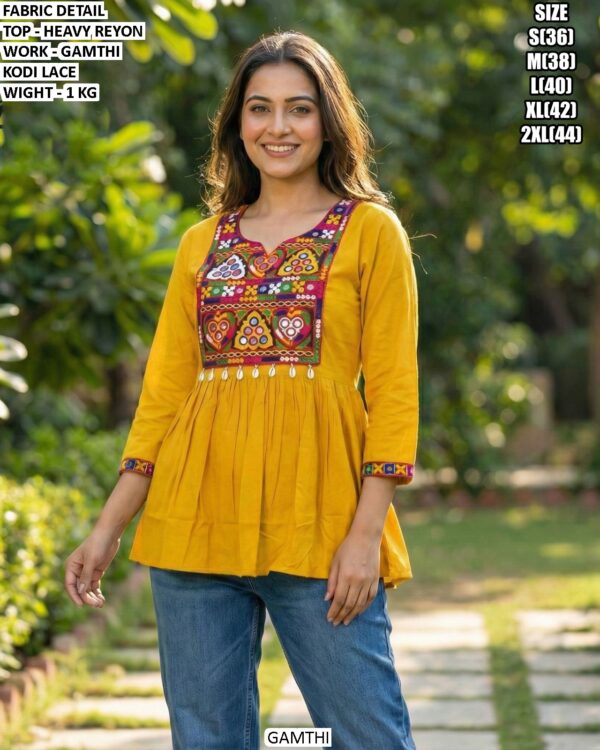 Trendy Heavy Reyon Top With Beautiful Lace Work
