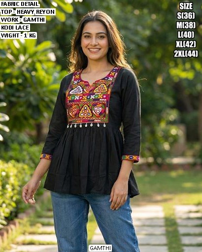 Trendy Heavy Reyon Top With Beautiful Lace Work