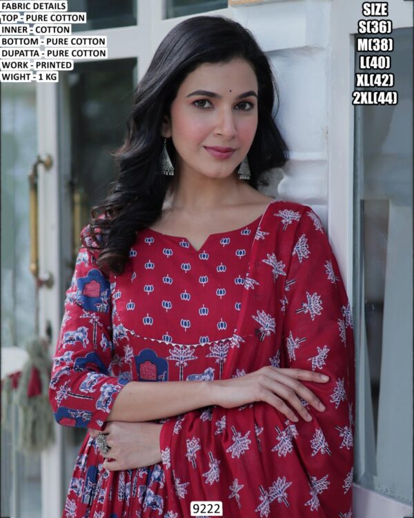 Pure Cotton Printed Suit Set With Matching Bottom And Dupatta