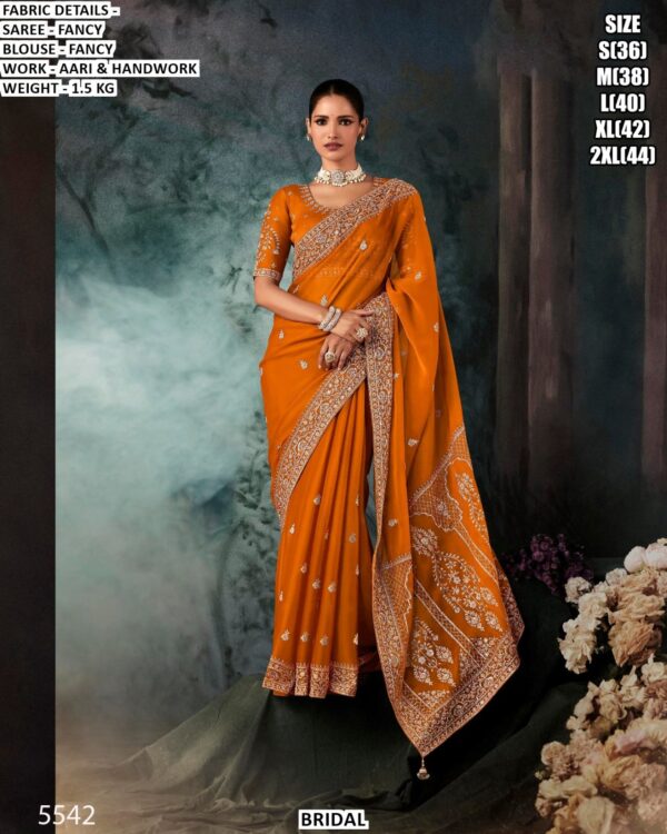 Stylish Fancy Saree With Aari And Handwork