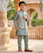 Exclusive Kids Kurta Pyjama Koti Set For Special Occasions
