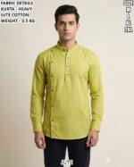 Classic Traditional Kurta For Men In Heavy Jute Cotton