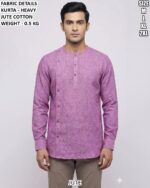 Classic Traditional Kurta For Men In Heavy Jute Cotton