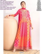 Stylish Festive Wear Chinon Anarkali With Rich Hand Detailing