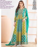 Stylish Festive Wear Chinon Anarkali With Rich Hand Detailing