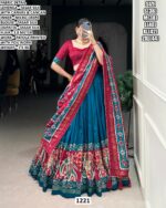 Premium Patola Printed Tasar Silk Lehenga Choli With Dupatta Festive Collection
