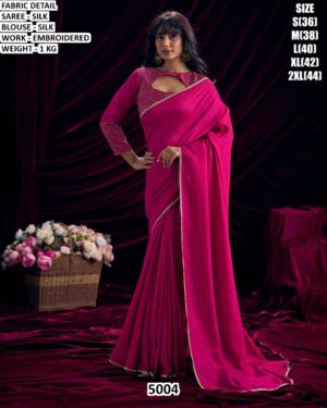 Graceful Silk Saree With Rich Embroidery Touch