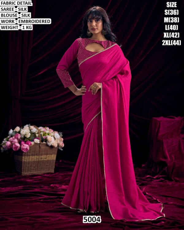Graceful Silk Saree With Rich Embroidery Touch