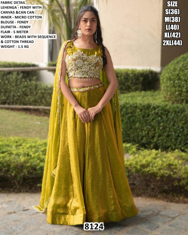 Luxury Fendy Lehenga With Embroidery Work
