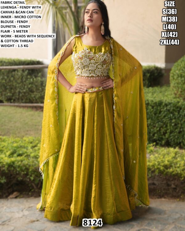 Luxury Fendy Lehenga With Embroidery Work