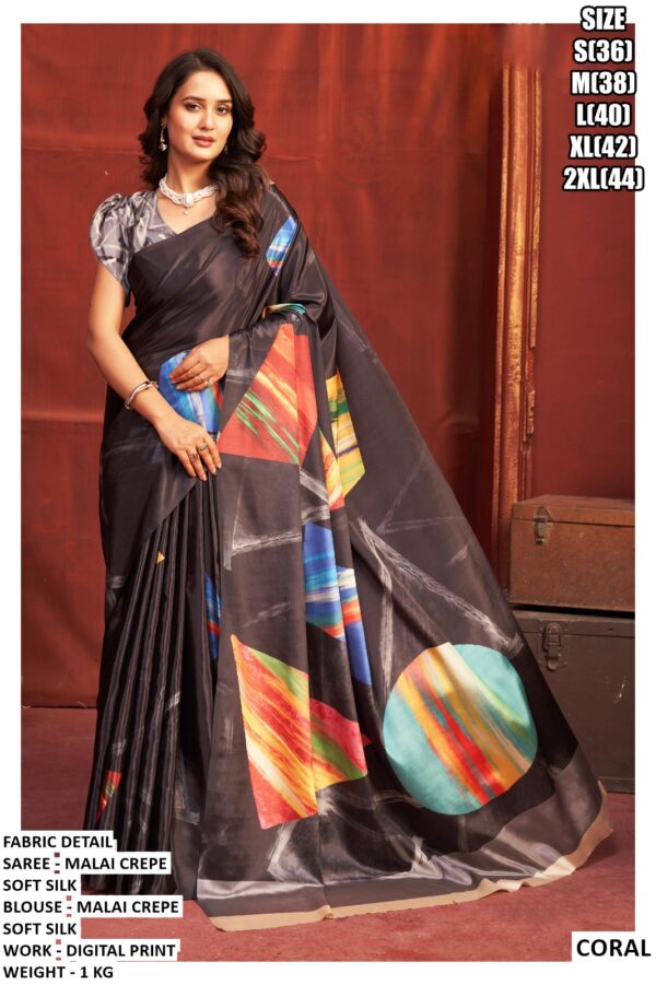 Exclusive Premium Saree With Modern Printed Design