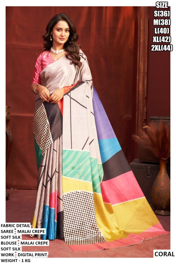Exclusive Premium Saree With Modern Printed Design