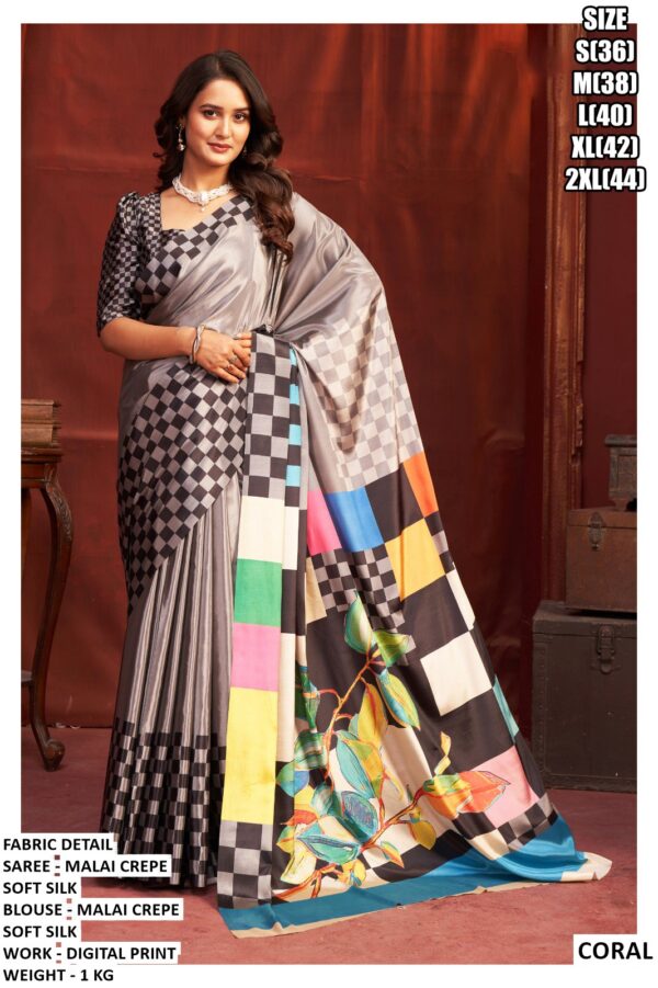 Exclusive Premium Saree With Modern Printed Design