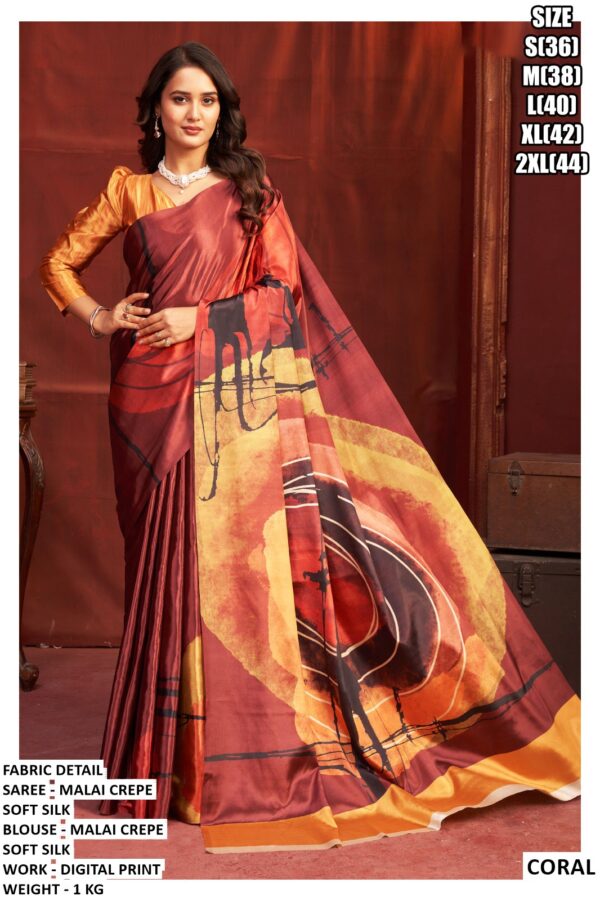 Exclusive Premium Saree With Modern Printed Design