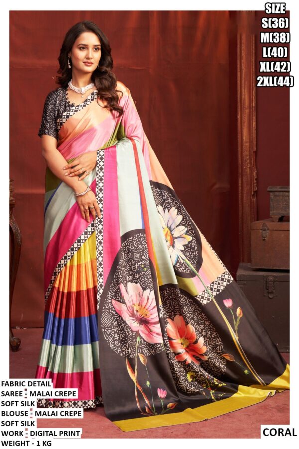 Exclusive Premium Saree With Modern Printed Design
