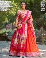 Jacquard Silk Lehenga With Paithani Dupatta And Batwa