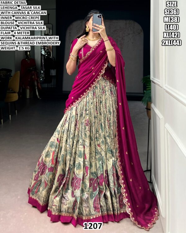 Designer Lehenga Set With Sequins And Thread Embroidery Work